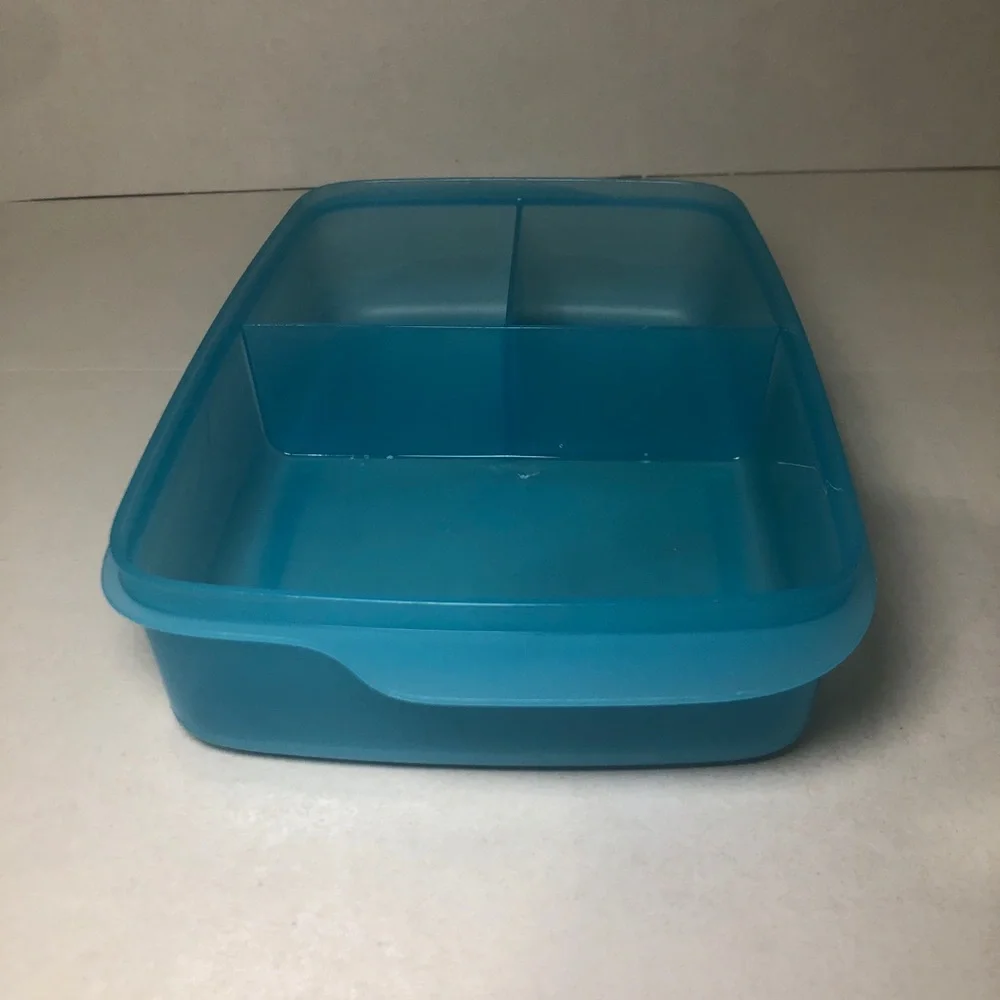 Tupperware Eco Lunch-It Divided Container 3 Slot Blue #7817B-2